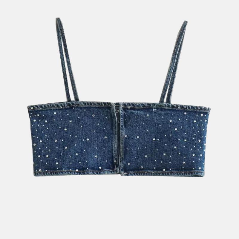 Top Jeans Com Strass Lilly