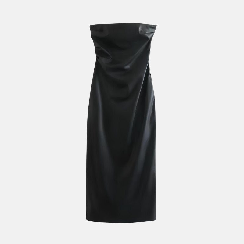 Vestido Midi Tubinho Tomara Que Caia Preto