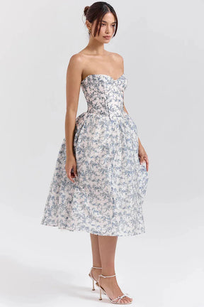 Vestido Midi Floral  Modelo Estefhanie