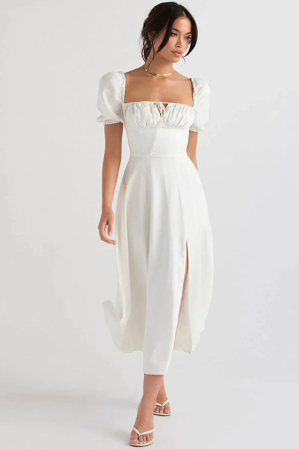 O Vestido Midi Laço Ajustável - Bella Fiore