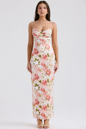 Vestido Maxi Floral - Modelo Dhiana