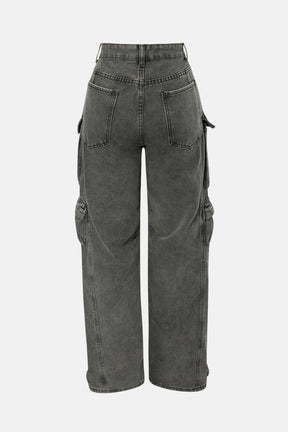 Calça Cargo Jeans Wide Leg Buma