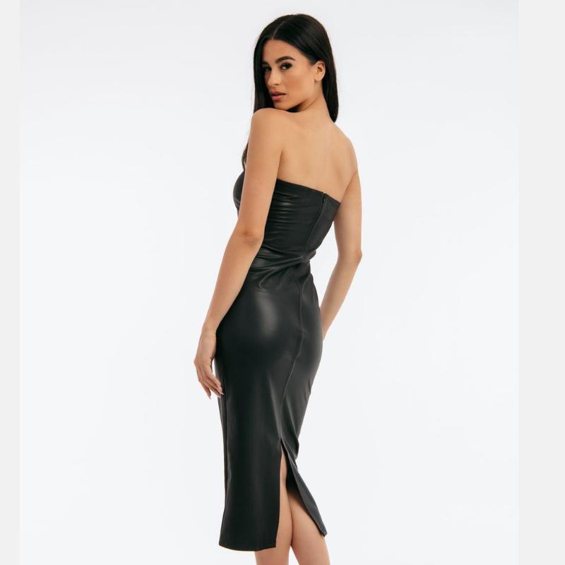 Vestido Midi Tubinho Tomara Que Caia Preto