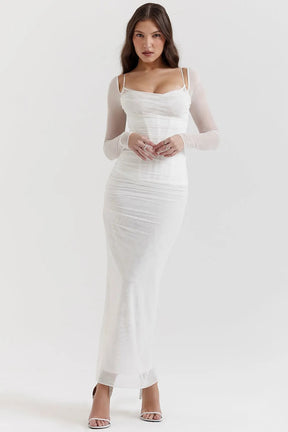 Vestido Longo Com Renda - Corpete