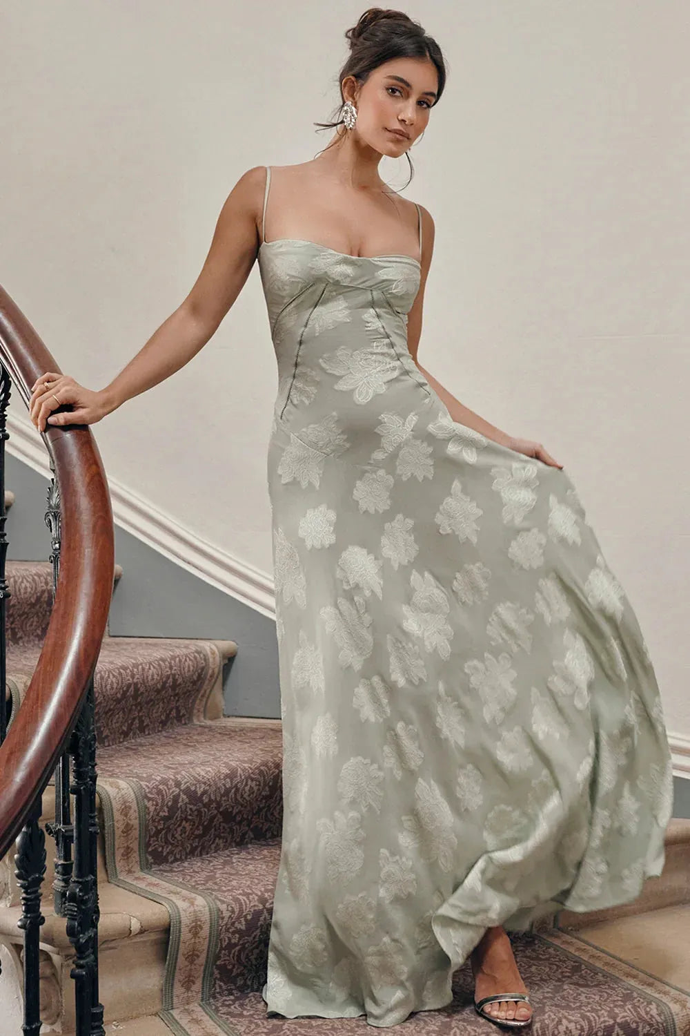 Vestido Longo Semitransparente Floral Branco - Mavie