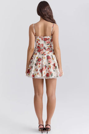 Vestido Curto Floral Modelador Com Forro - Cloe
