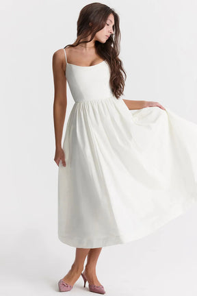 Vestido Feminino Liso Midi Modelo Clearence