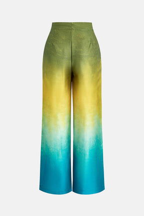 Calça Wide Leg Acetinada Colorida Brazilian