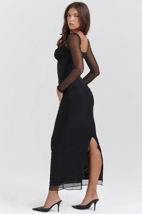Vestido Longo Com Renda - Corpete