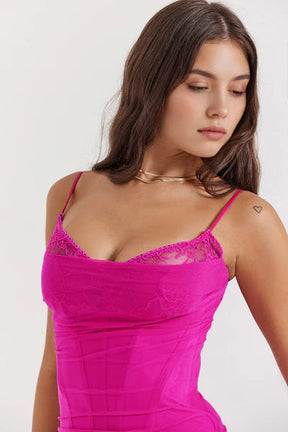 Vestido Longo Com Renda - Corpete