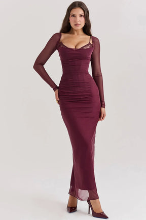 Vestido Longo Com Renda - Corpete