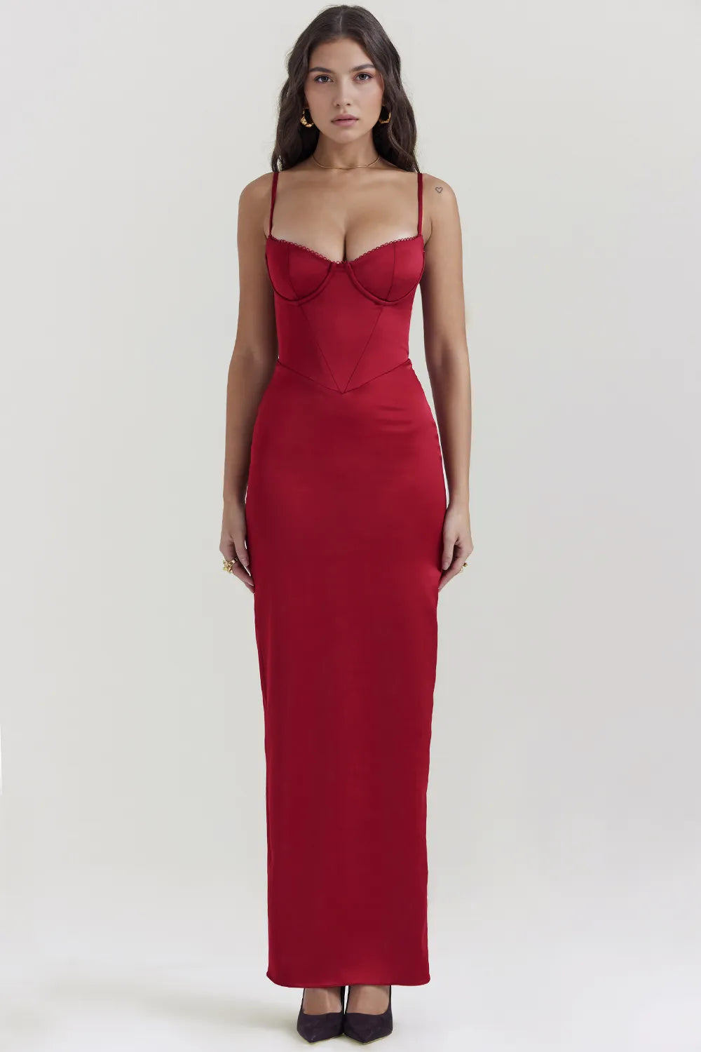 Vestido Longo Em Cetim - Modelo Isabelle