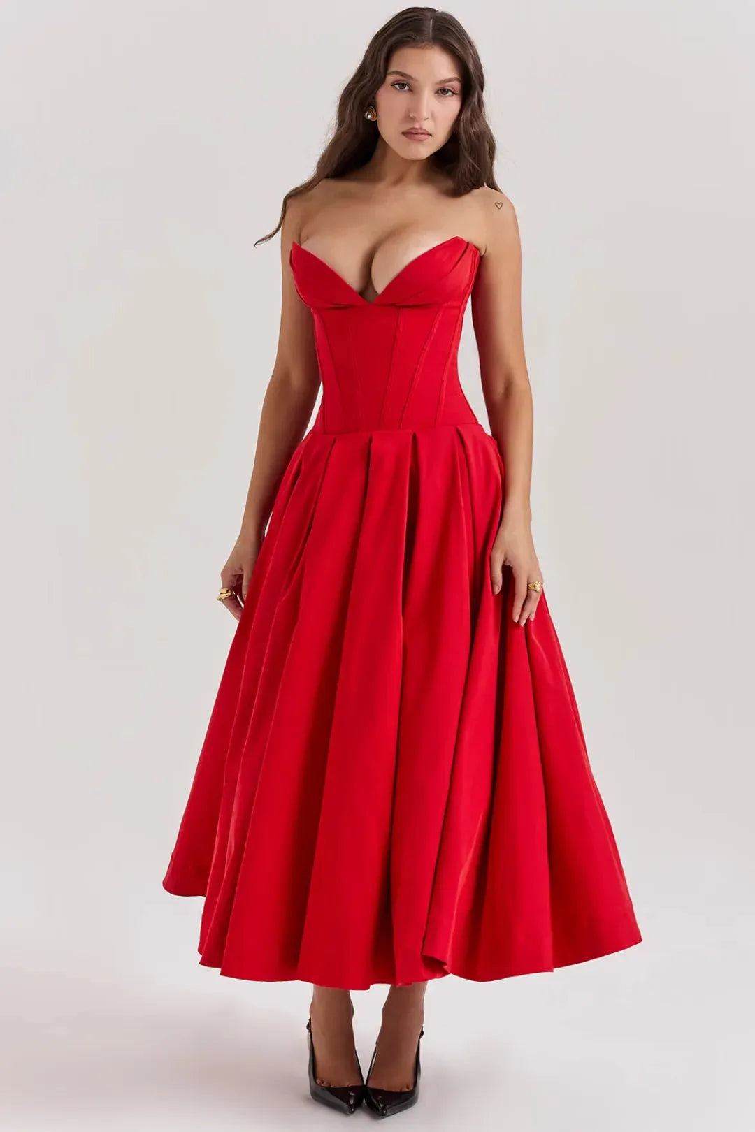 Vestido Midi Espartilho - Modelo Cristina