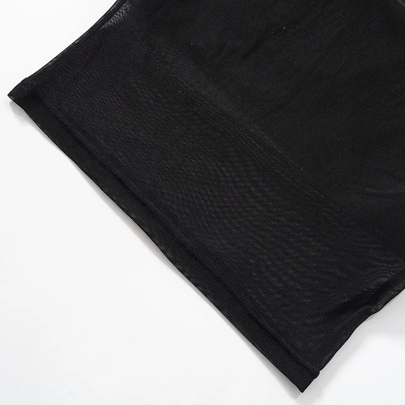 Top Tule Tomara Que Caia Preto Simple