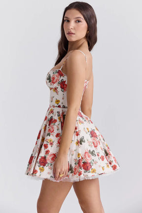 Vestido Curto Floral Modelador Com Forro - Cloe