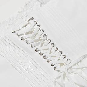 Vestido Curto de Algodão Branco - Modelo Sarah