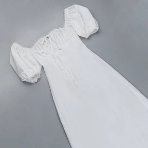 Vestido Longo Com Algodão Branco - Luna Belle