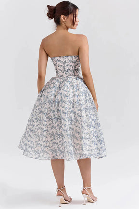 Vestido Midi Floral  Modelo Estefhanie