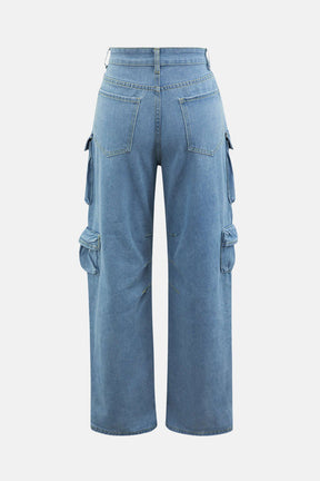 Calça Cargo Jeans Wide Leg Buma