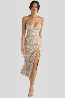 Vestido Midi Floral Modelo Jessica