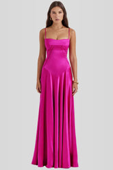 Vestido Longo Com Cetim Sedoso - Modelo Tyana
