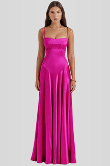 Vestido Longo Com Cetim Sedoso - Modelo Tyana