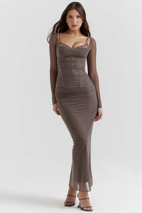 Vestido Longo Com Renda - Corpete