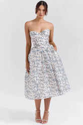 Vestido Midi Floral  Modelo Estefhanie