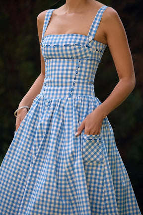 Vestido Midi Xadrez Modelador - Lauren