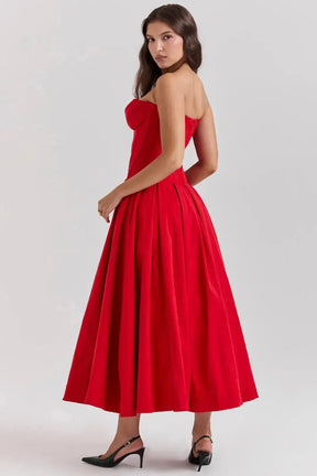 Vestido Midi Espartilho - Modelo Cristina