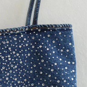 Top Jeans Com Strass Lilly