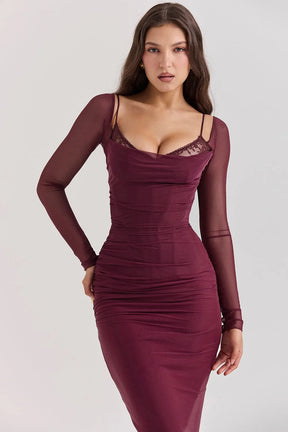 Vestido Longo Com Renda - Corpete