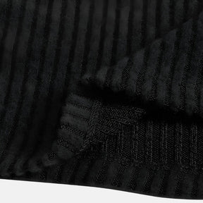 Cropped Ombro a Ombro de Manga Longa em Malha Canelada