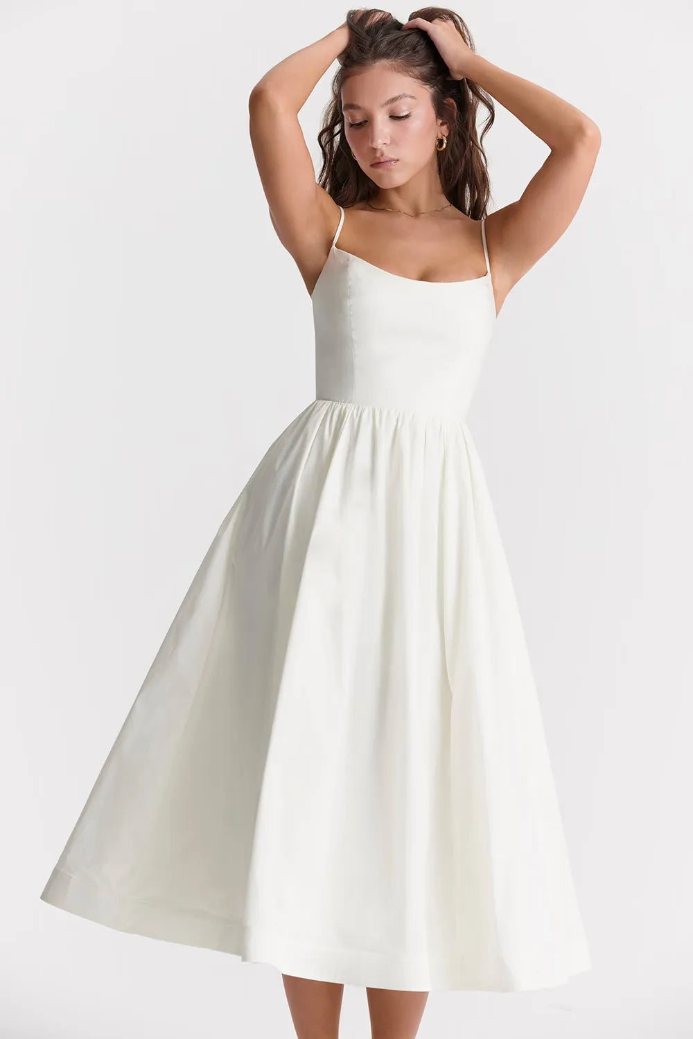 Vestido Feminino Liso Midi Modelo Clearence