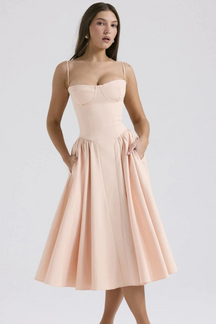 Vestido Midi Slim Modelador - Modelo Yang