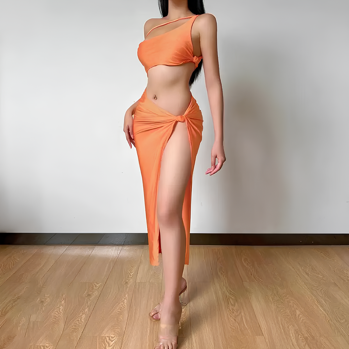 Vestido Midi Com Fenda Umma
