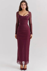 Vestido Longo Com Renda - Corpete
