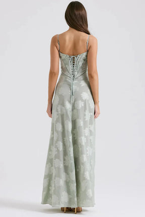 Vestido Longo Semitransparente Floral Branco - Mavie