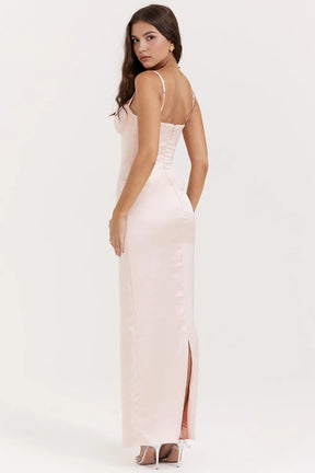 Vestido Longo Em Cetim - Modelo Isabelle