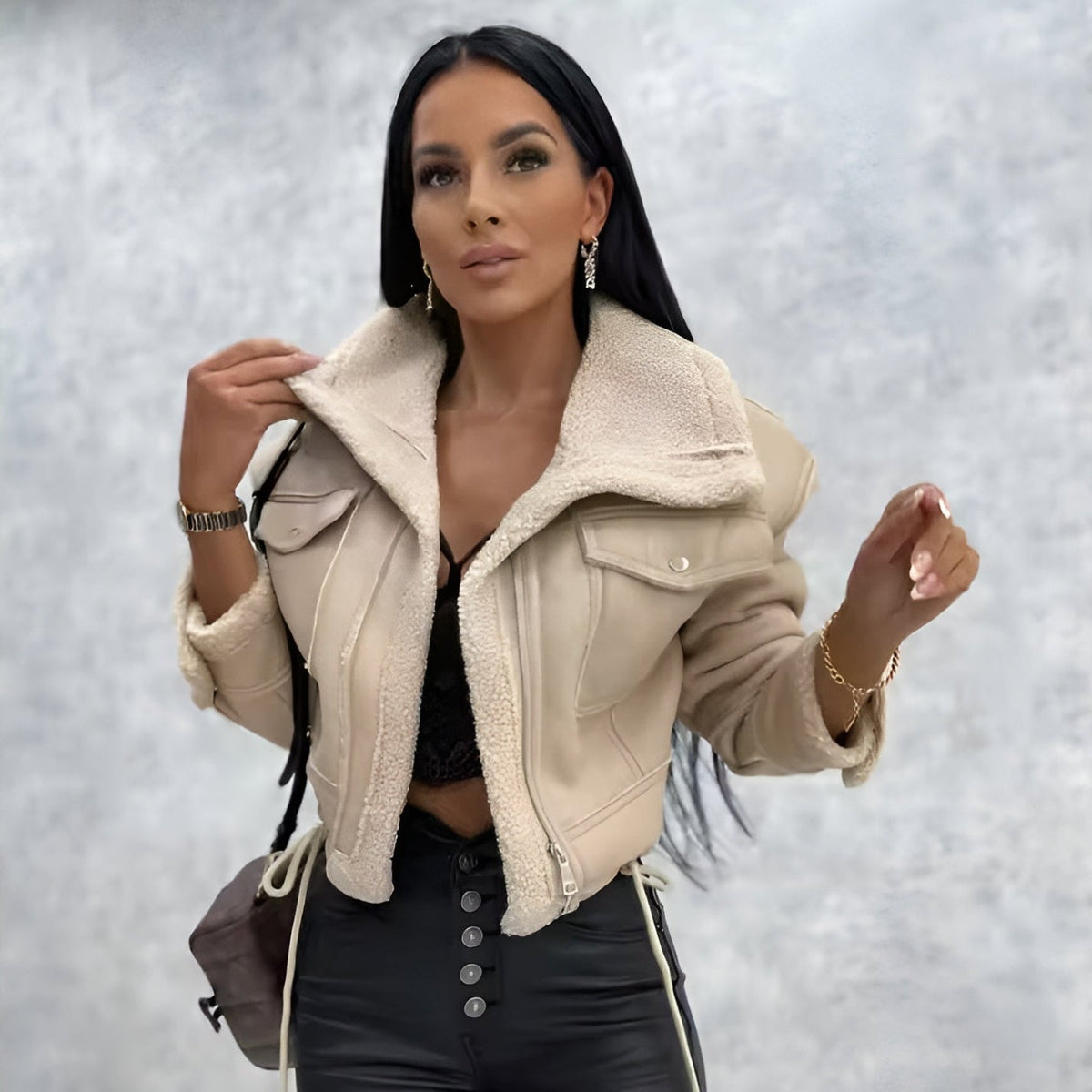 Jaqueta de Couro Feminina Lana