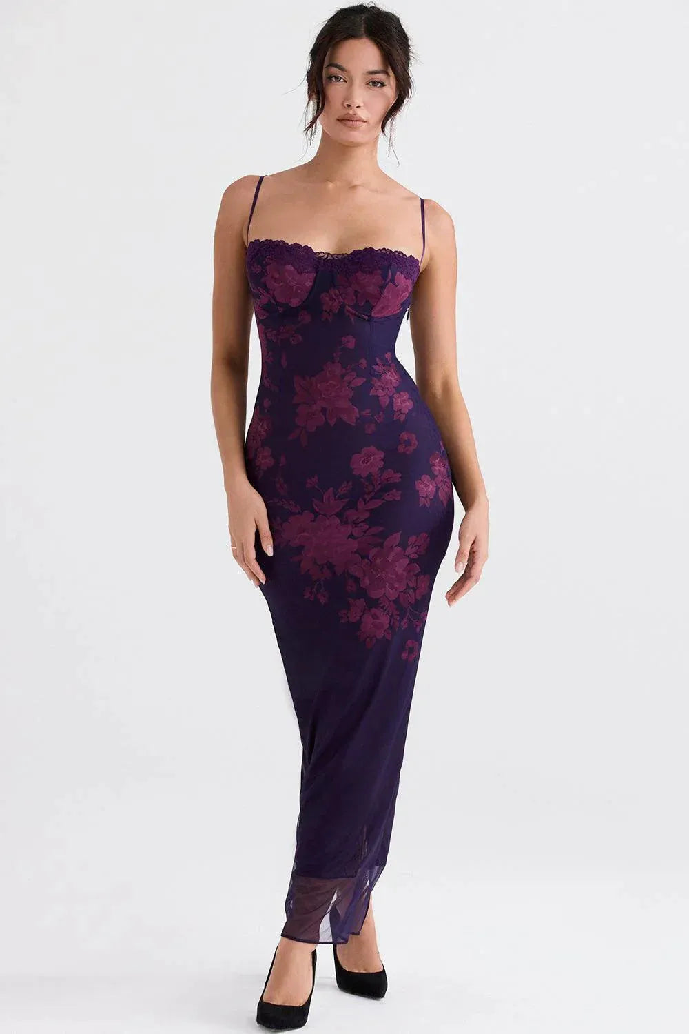 Vestido Longo Floral – Primrose Elegance