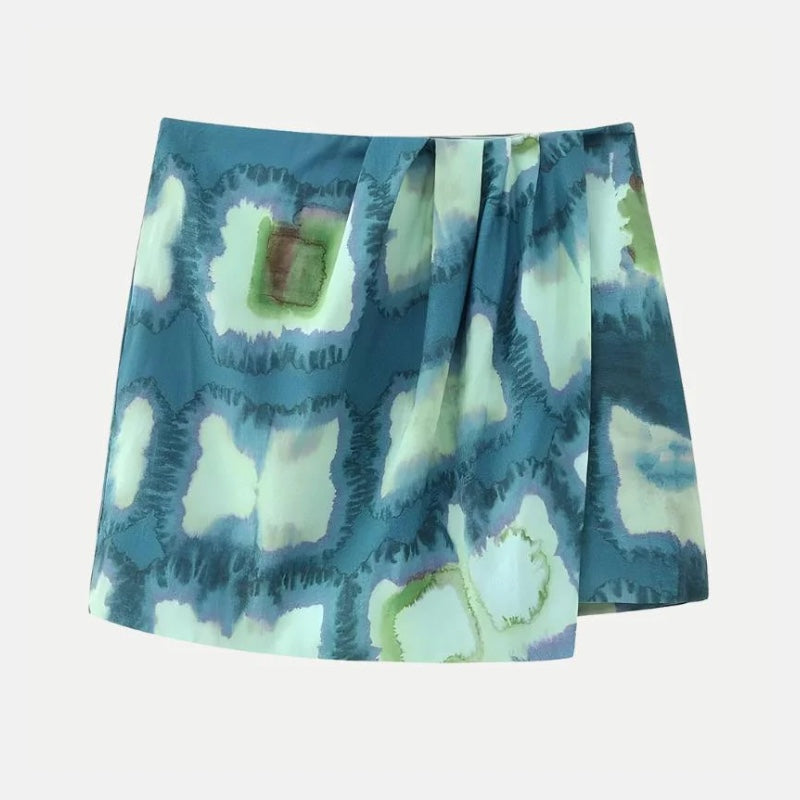 Saia Curta Estampada Olive