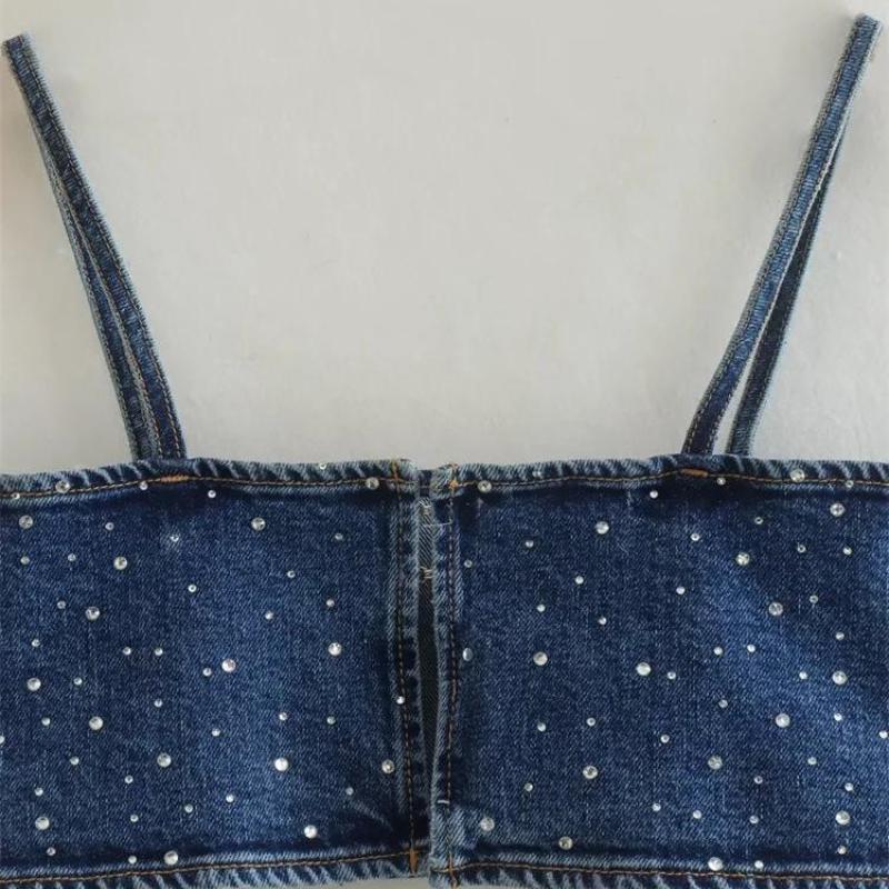 Top Jeans Com Strass Lilly