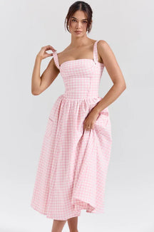 Vestido Midi Xadrez Modelador - Lauren