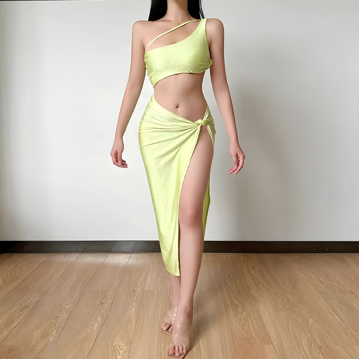 Vestido Midi Com Fenda Umma