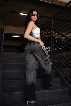 Calça Cargo Jeans Feminina Milly