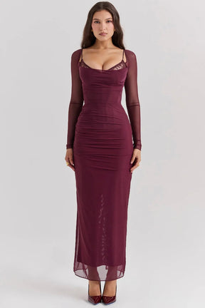 Vestido Longo Com Renda - Corpete