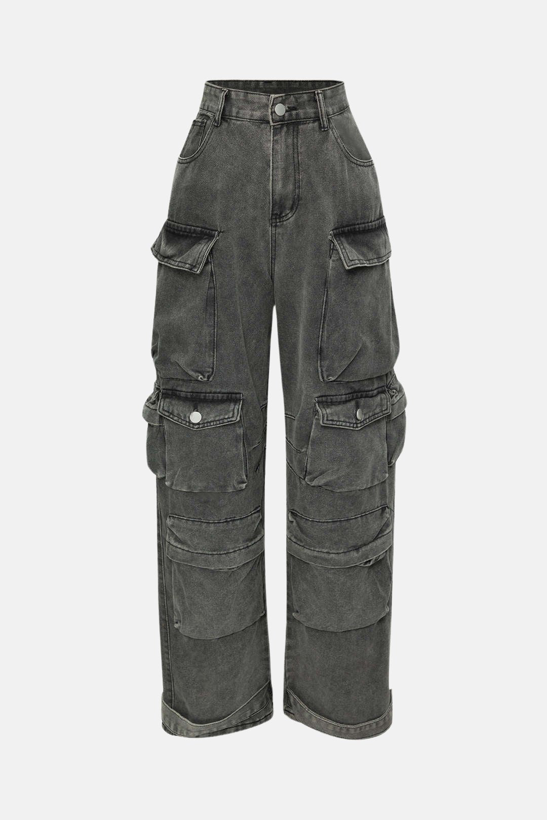 Calça Cargo Jeans Wide Leg Buma