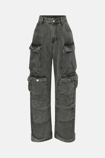 Calça Cargo Jeans Wide Leg Buma
