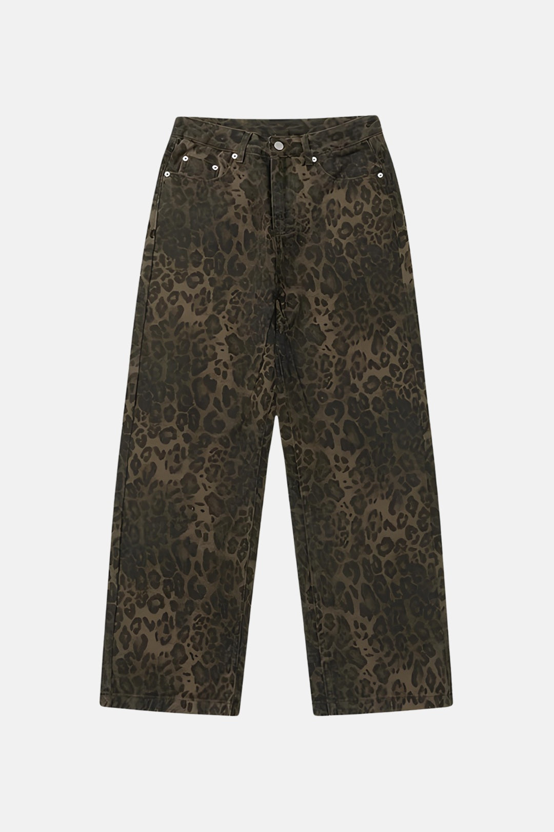 Calça Jeans Wide Leg Animal Print Savage